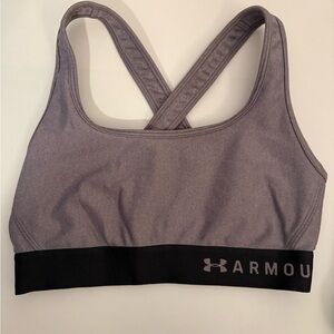 Under Armour Women's Charcoal and Black Sports Bra
